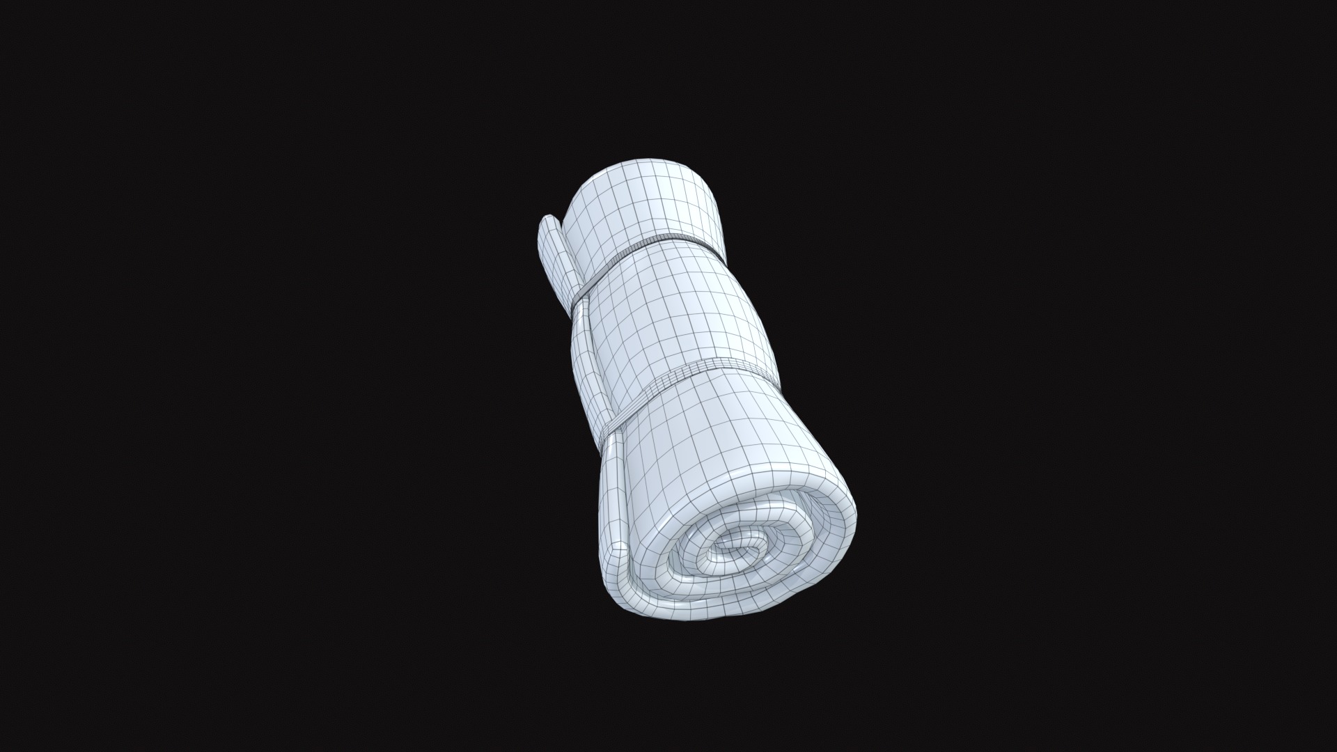 Medieval Bed Roll Low-poly 3D model_9