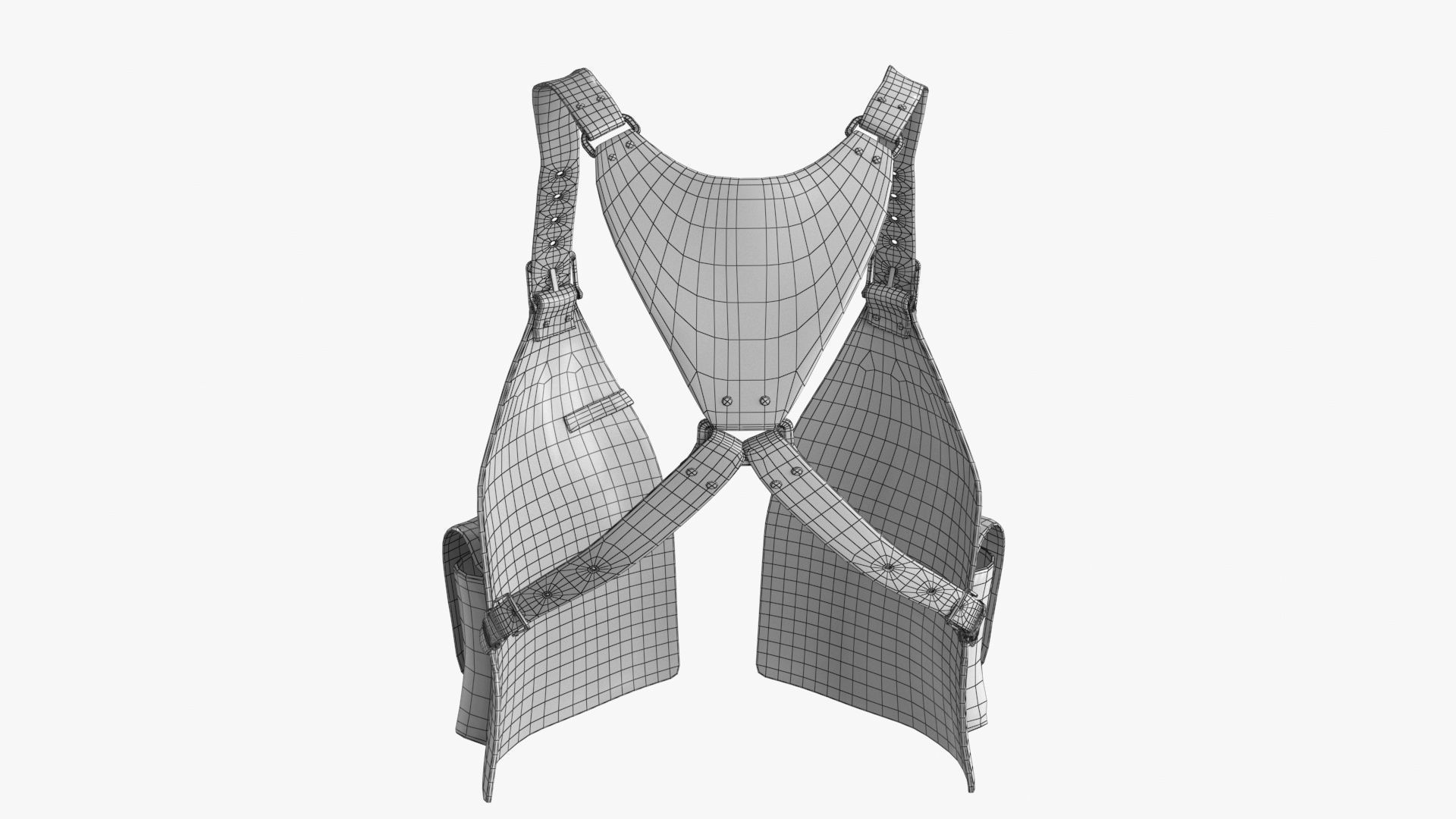 Shoulder Holster with Adjustable Straps Low-poly 3D model_21