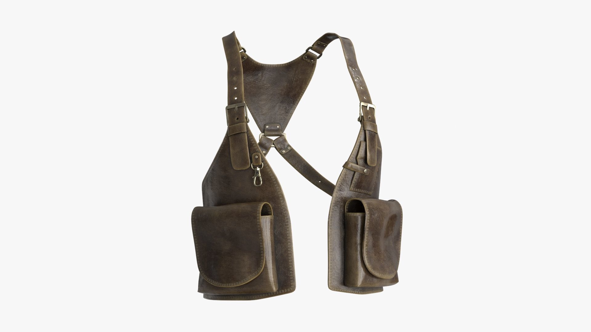 Shoulder Holster with Adjustable Straps Low-poly 3D model_2