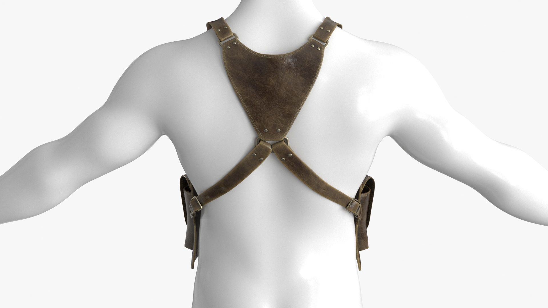 Shoulder Holster with Adjustable Straps Low-poly 3D model_4