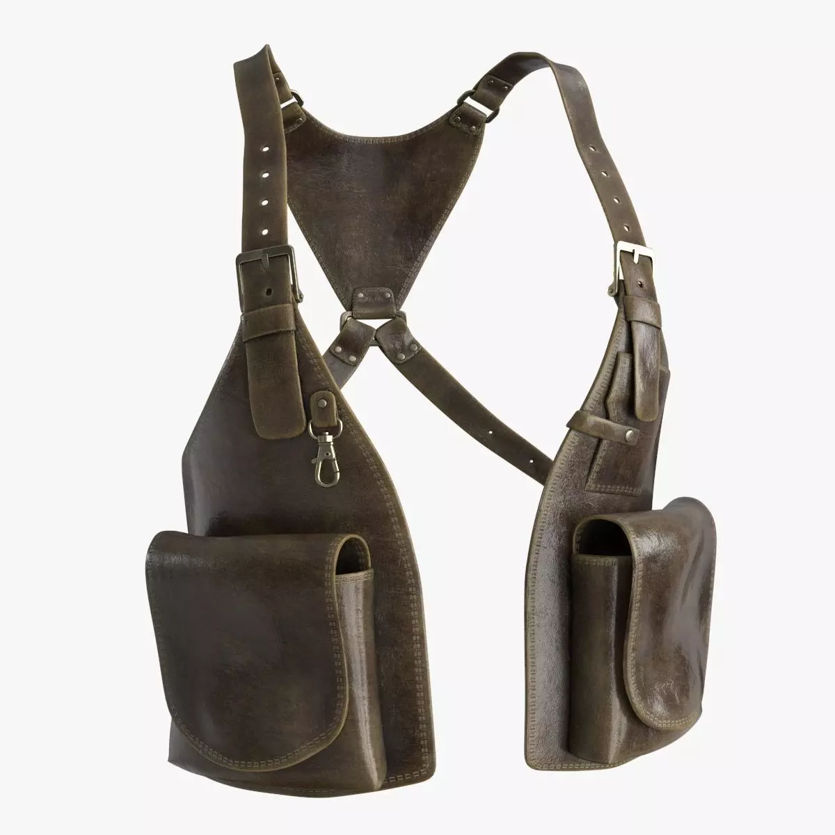 Shoulder Holster with Adjustable Straps Low-poly 3D model_0