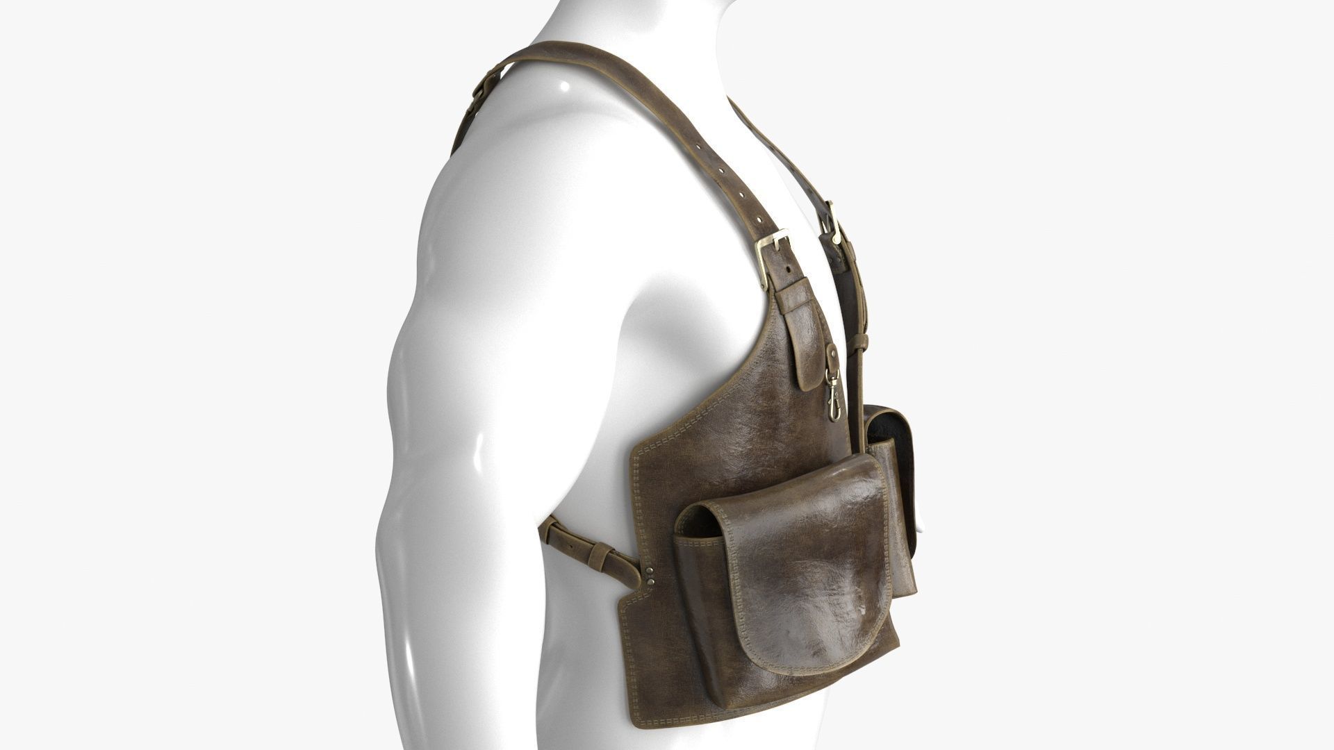 Shoulder Holster with Adjustable Straps Low-poly 3D model_5