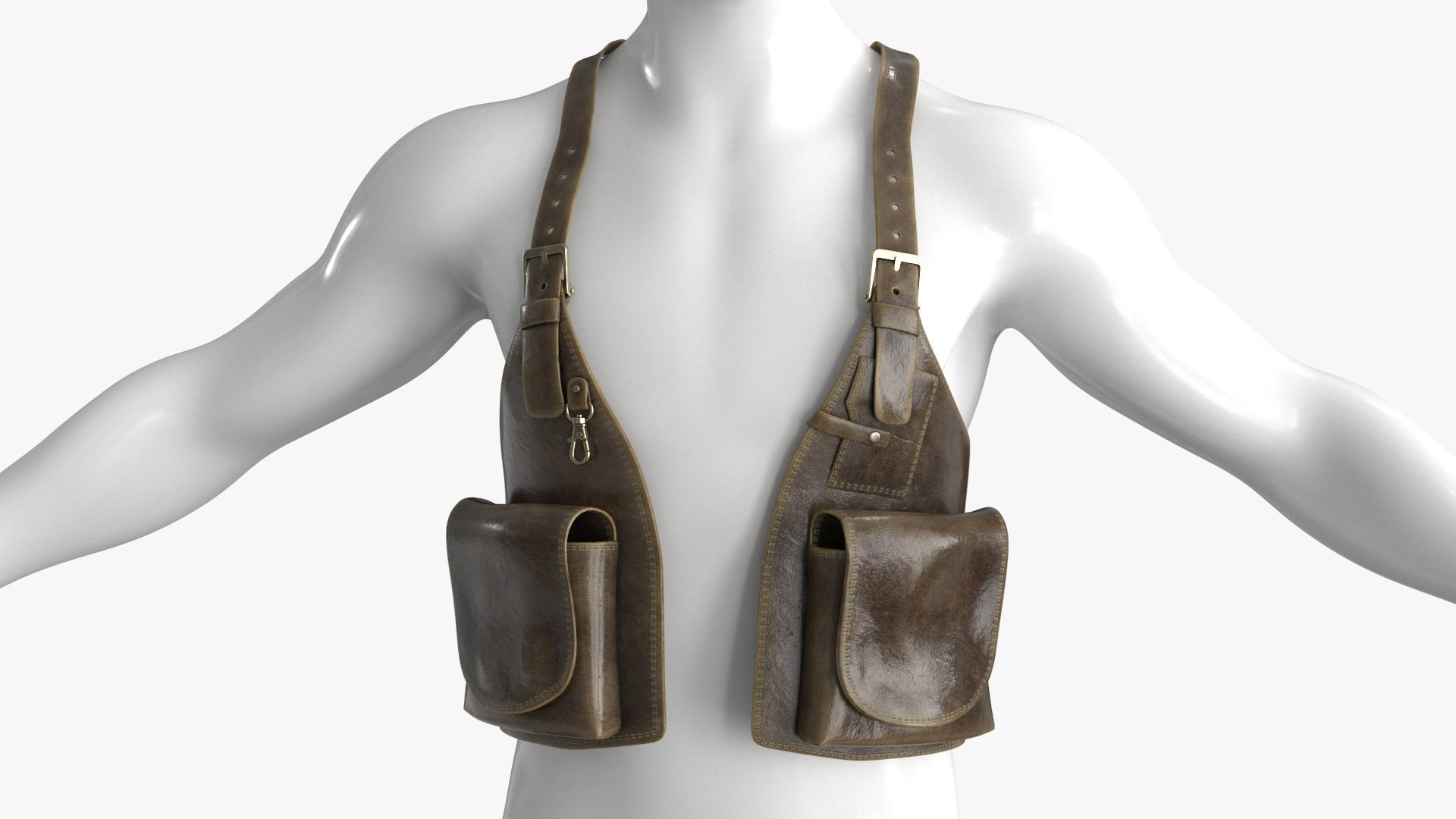 Shoulder Holster with Adjustable Straps Low-poly 3D model_3