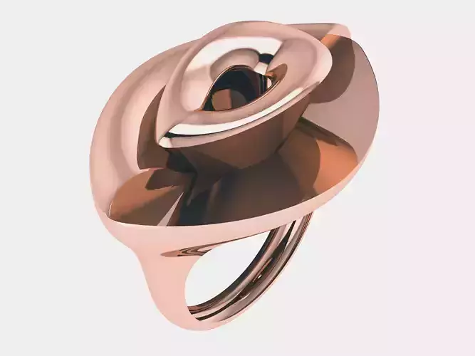 Leaf Petal Plain gold ring