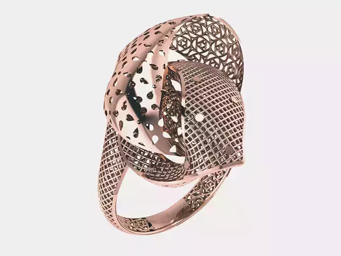 Wire Mesh Plain gold ring