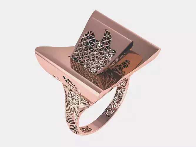 Wire Mesh Plain gold ring 3D print model