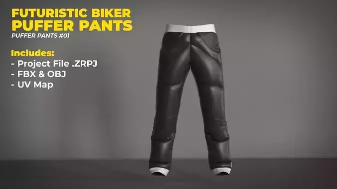 Futuristic Biker Puffer Pants