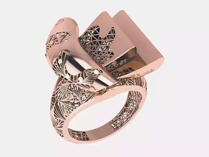 Wire Mesh Plain gold ring