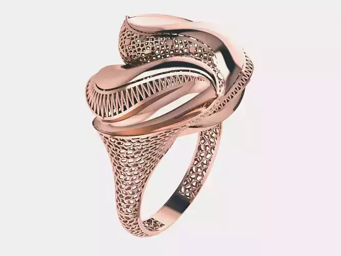 Wire Mesh Plain gold ring