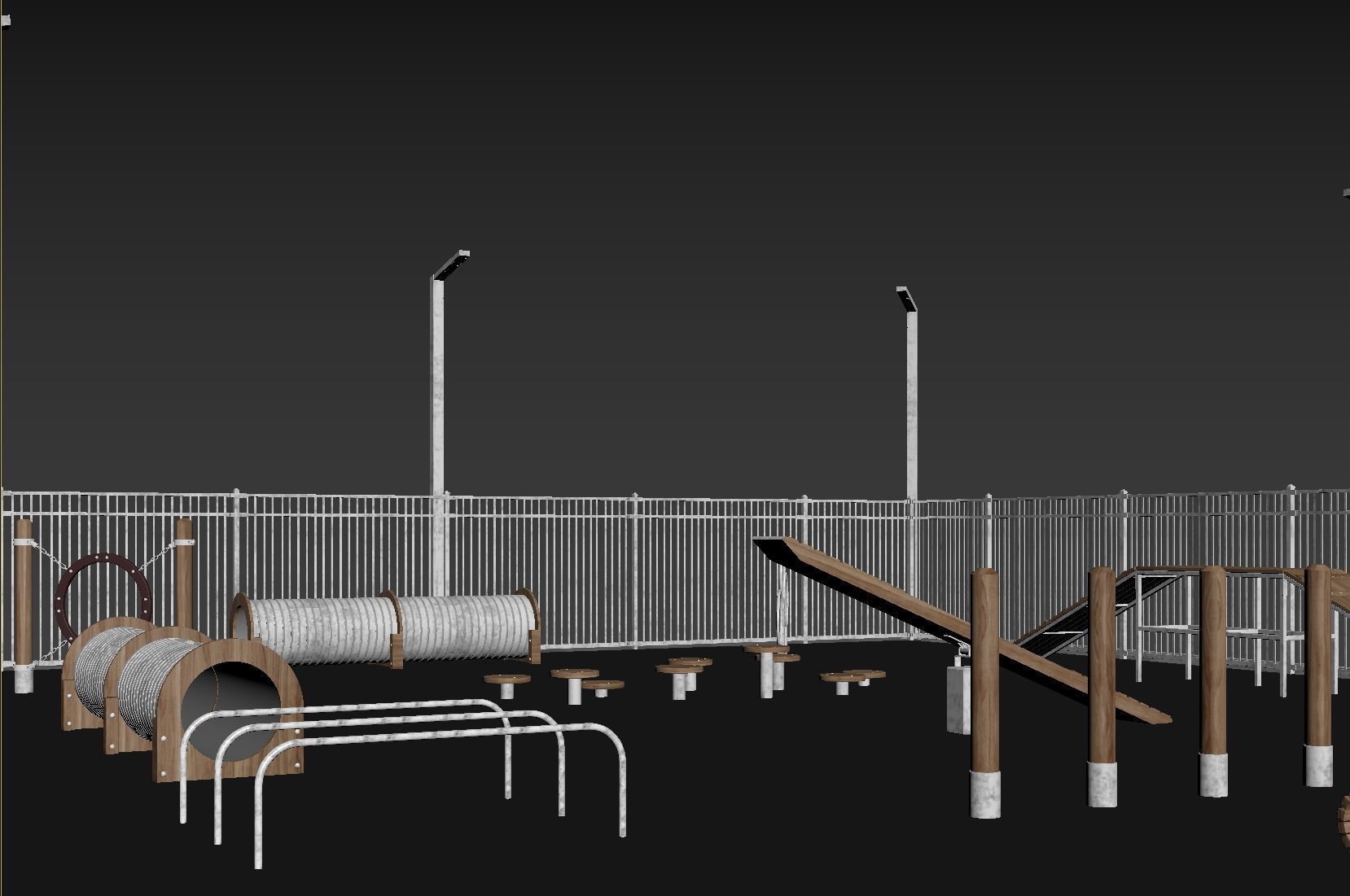 Dog walking area gym 3D model_11