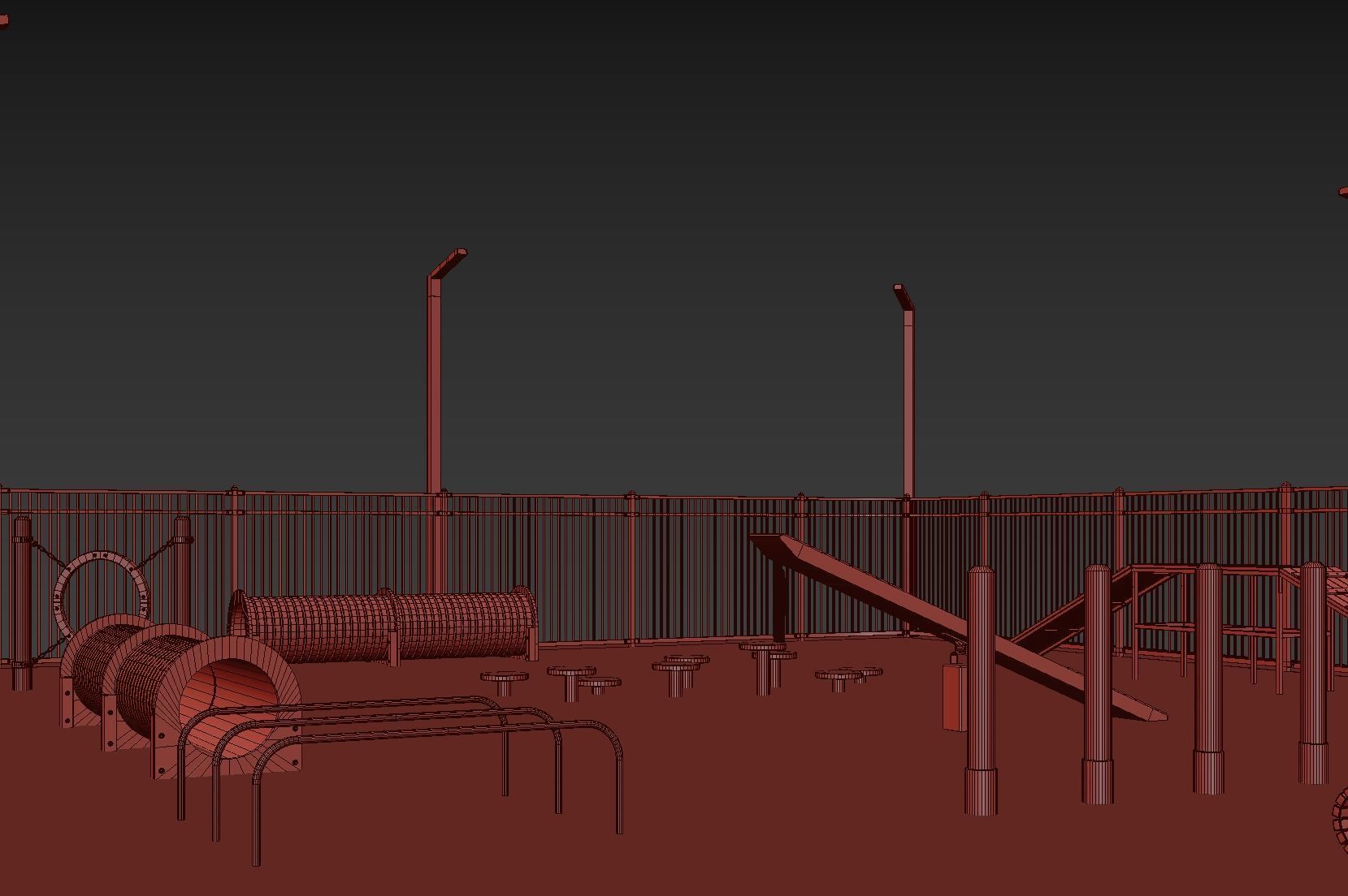 Dog walking area gym 3D model_17