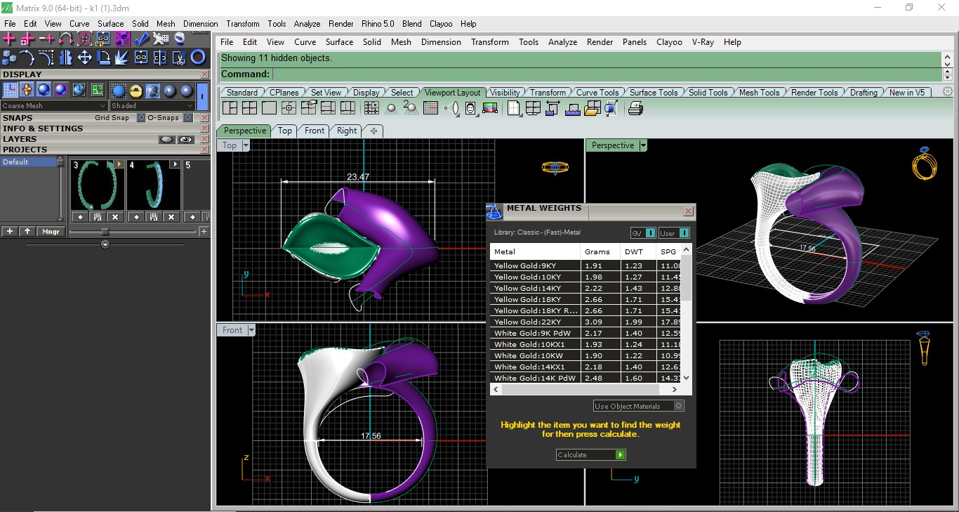 Dual Leaves Plain gold ring 3D print model_3