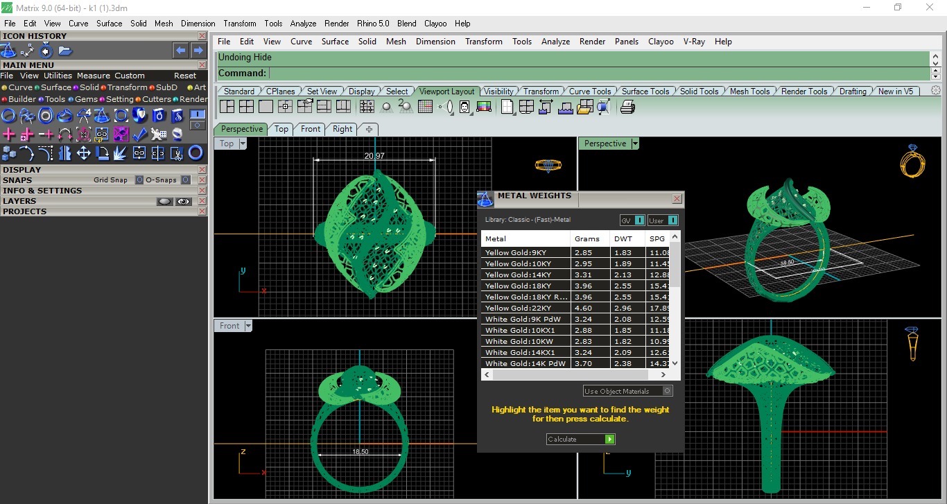 Wire Mesh Plain gold ring 3D print model_3