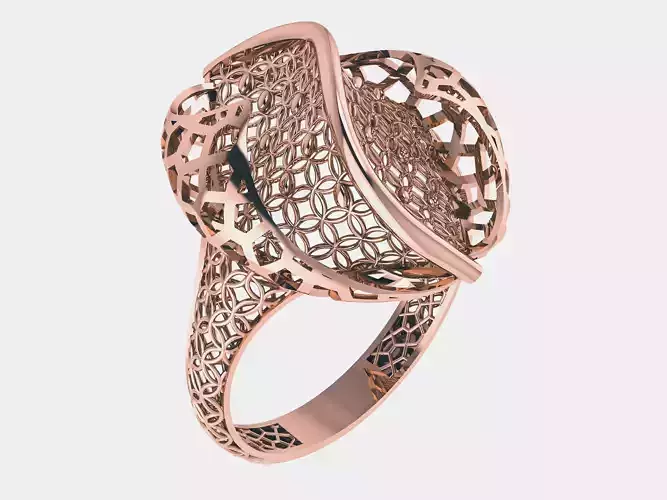 Wire Mesh Plain gold ring