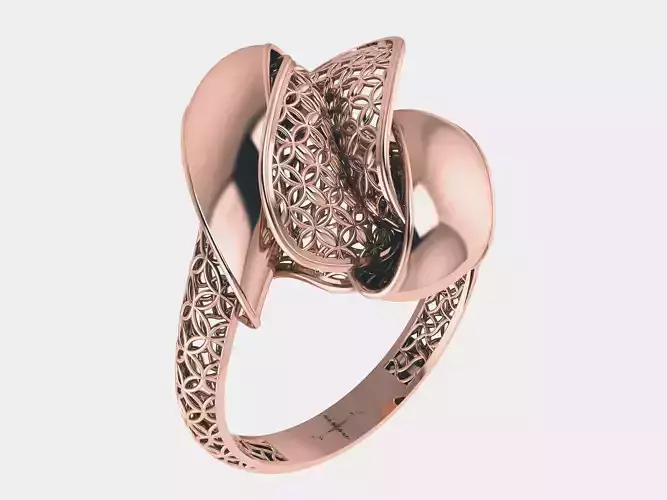 Wire Mesh Plain gold ring