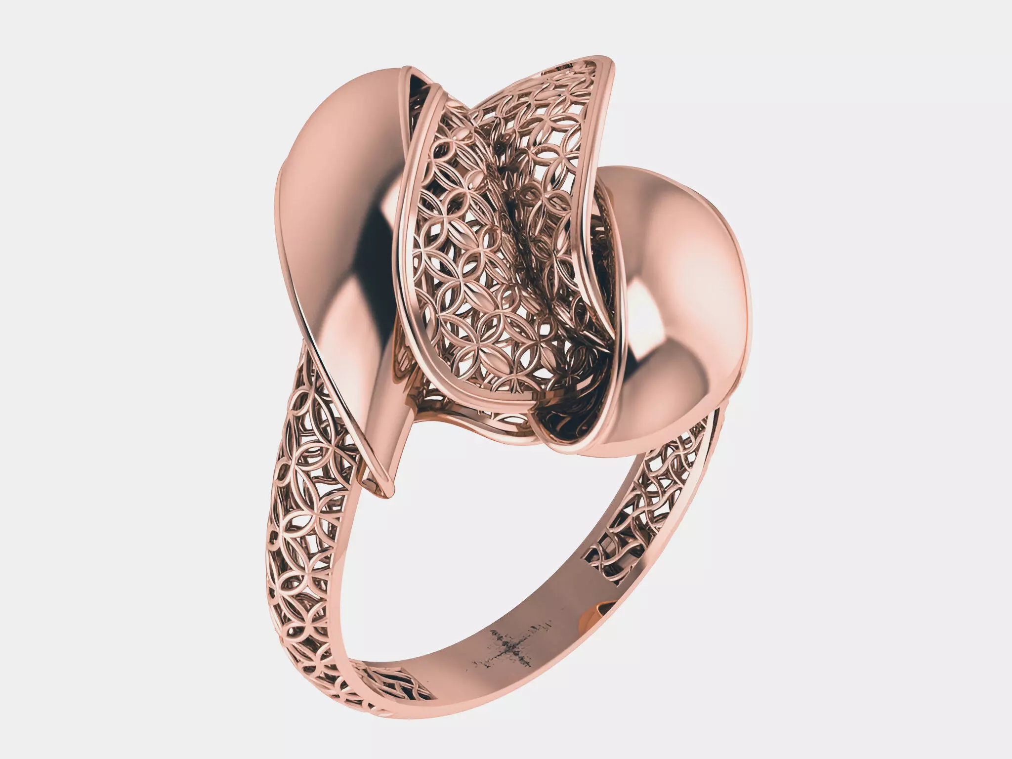 Wire Mesh Plain gold ring 3D print model