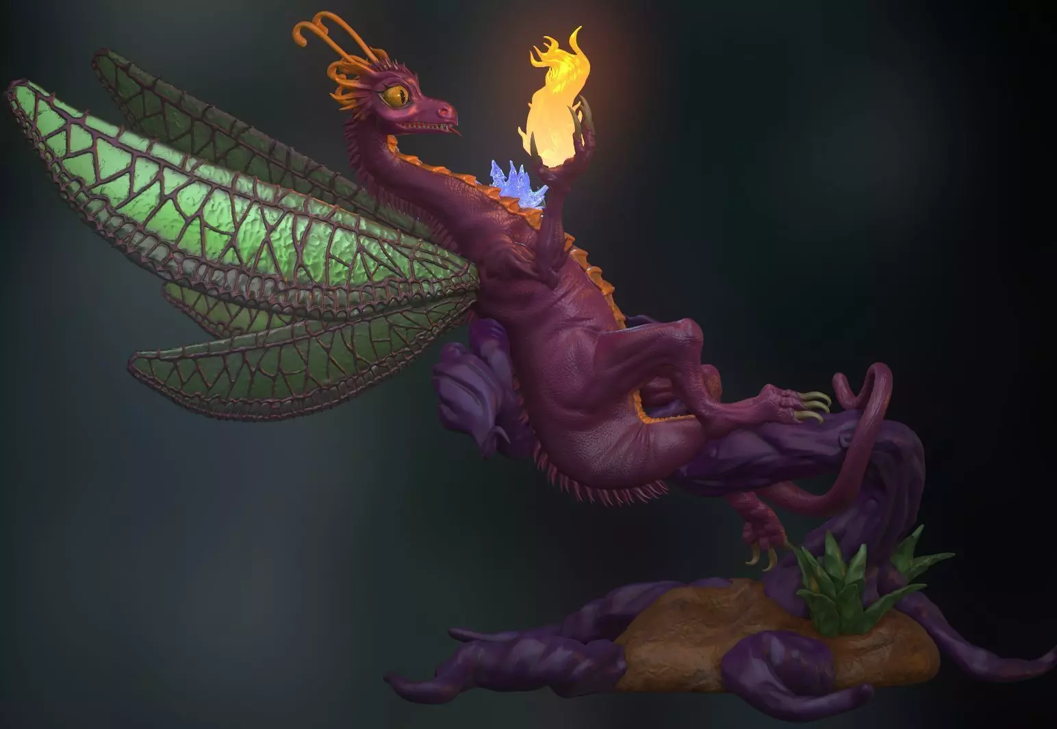 Faerie Dragon on the Magic Tree Heroes 3  3D print model_0