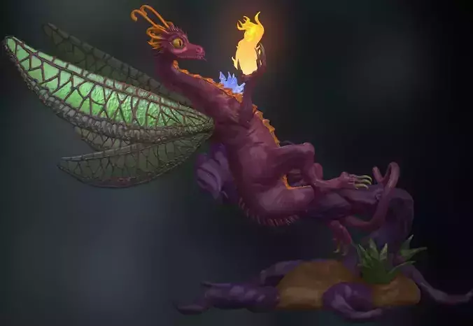 Faerie Dragon on the Magic Tree Heroes 3  3D print model