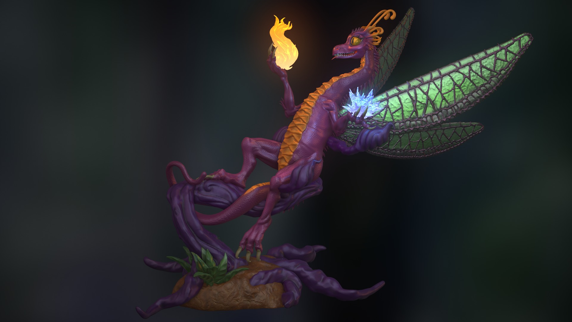 Faerie Dragon on the Magic Tree Heroes 3  3D print model_3