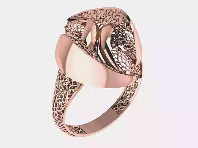 Wire Mesh Plain gold ring