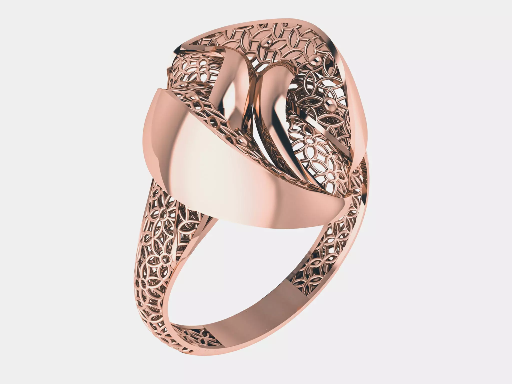 Wire Mesh Plain gold ring 3D print model