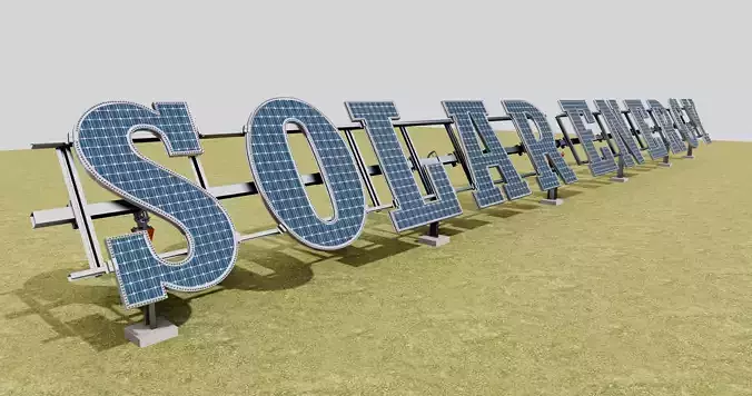 Solar Letter Panel Tracking System 3D model