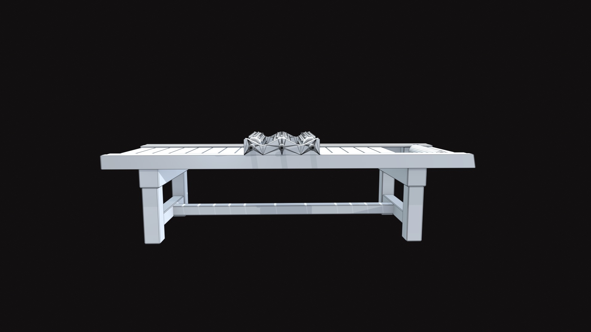 Medieval Rack Torture Device Low-poly 3D model_10