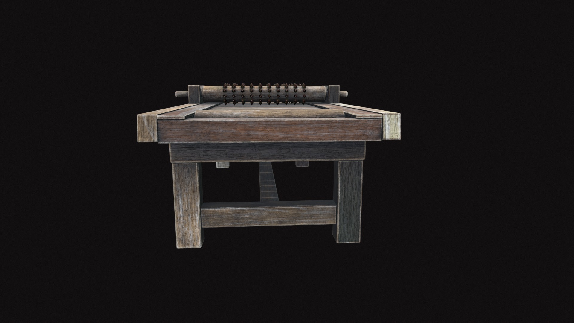 Medieval Rack Torture Device Low-poly 3D model_2