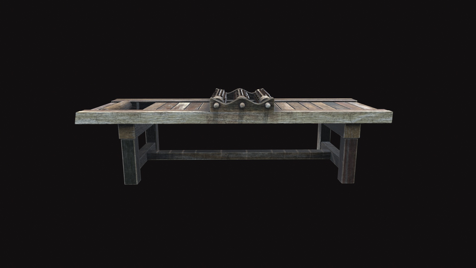 Medieval Rack Torture Device Low-poly 3D model_7