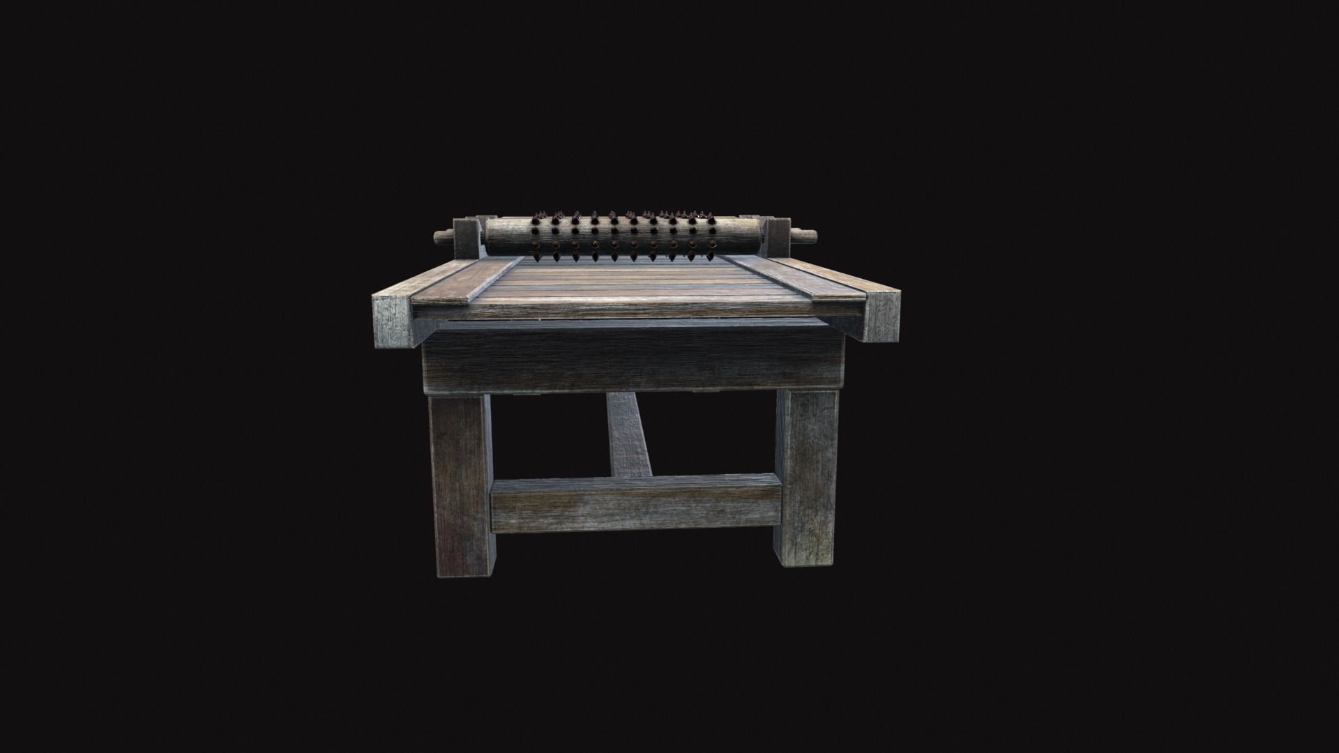 Medieval Rack Torture Device Low-poly 3D model_3