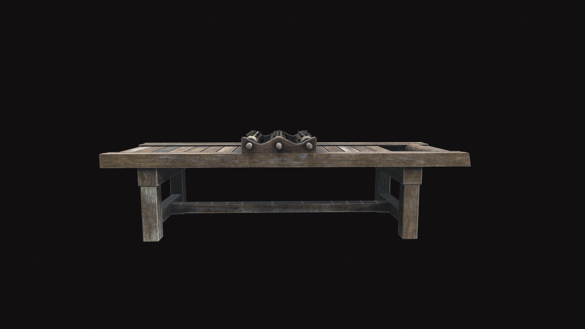 Medieval Rack Torture Device Low-poly 3D model_8