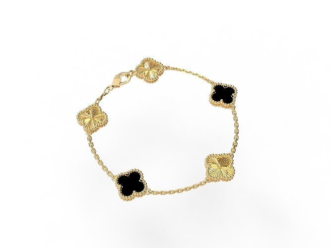 Vintage Bracelet Flower Diamond Cutted Flower 10mm 3D print model
