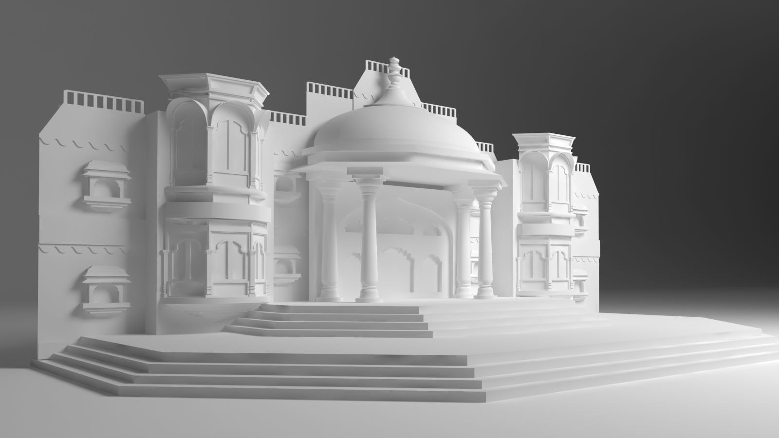 Indian Couple Stage 3D model_5