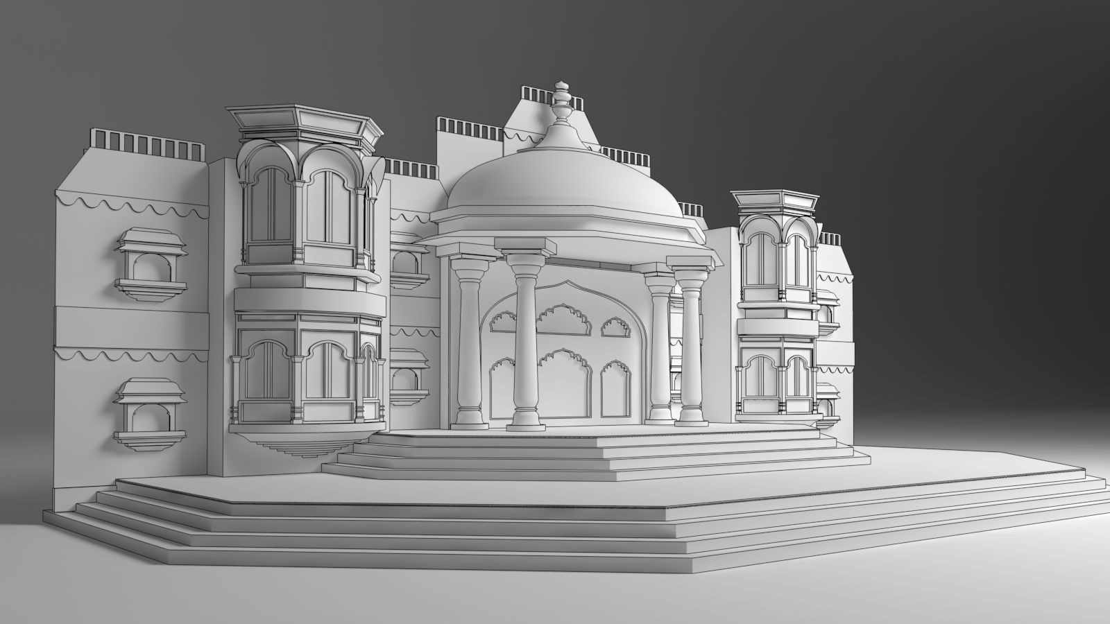 Indian Couple Stage 3D model_1