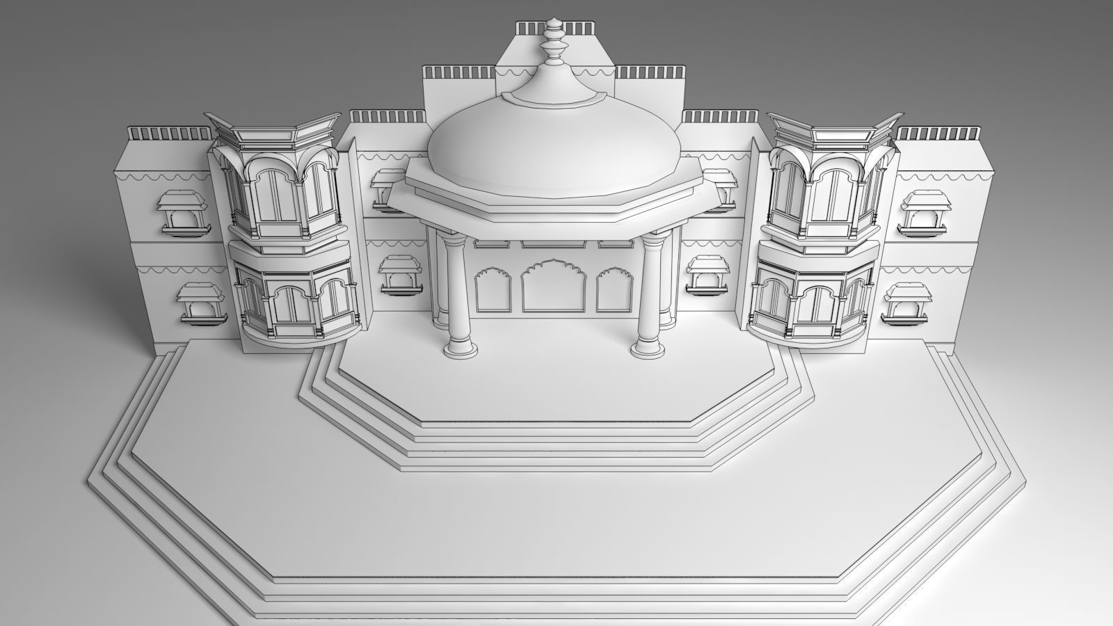 Indian Couple Stage 3D model_3