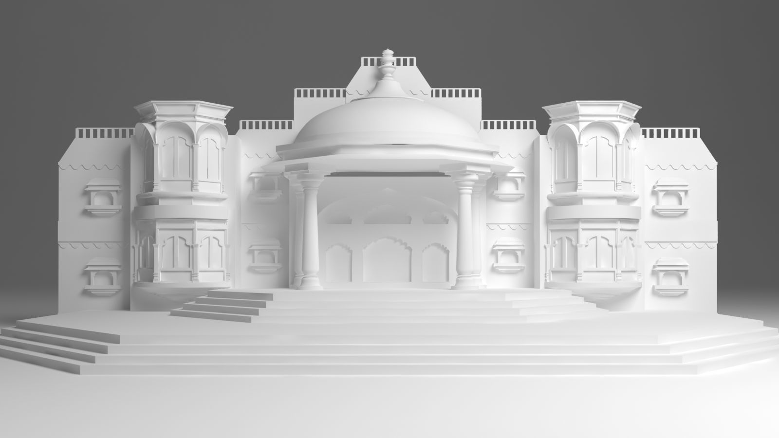 Indian Couple Stage 3D model_4