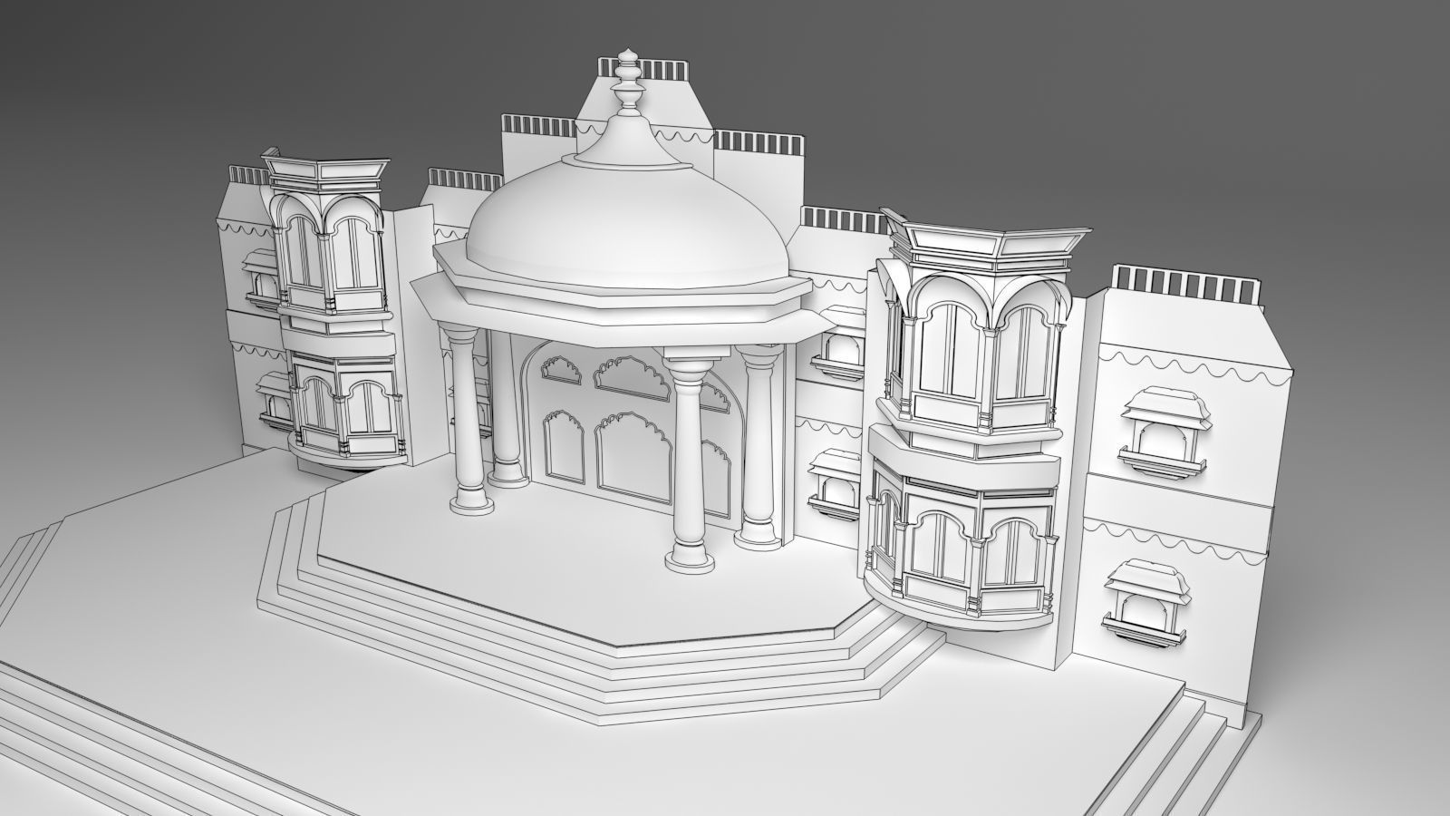 Indian Couple Stage 3D model_2