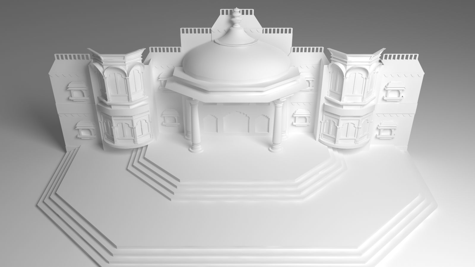 Indian Couple Stage 3D model_7