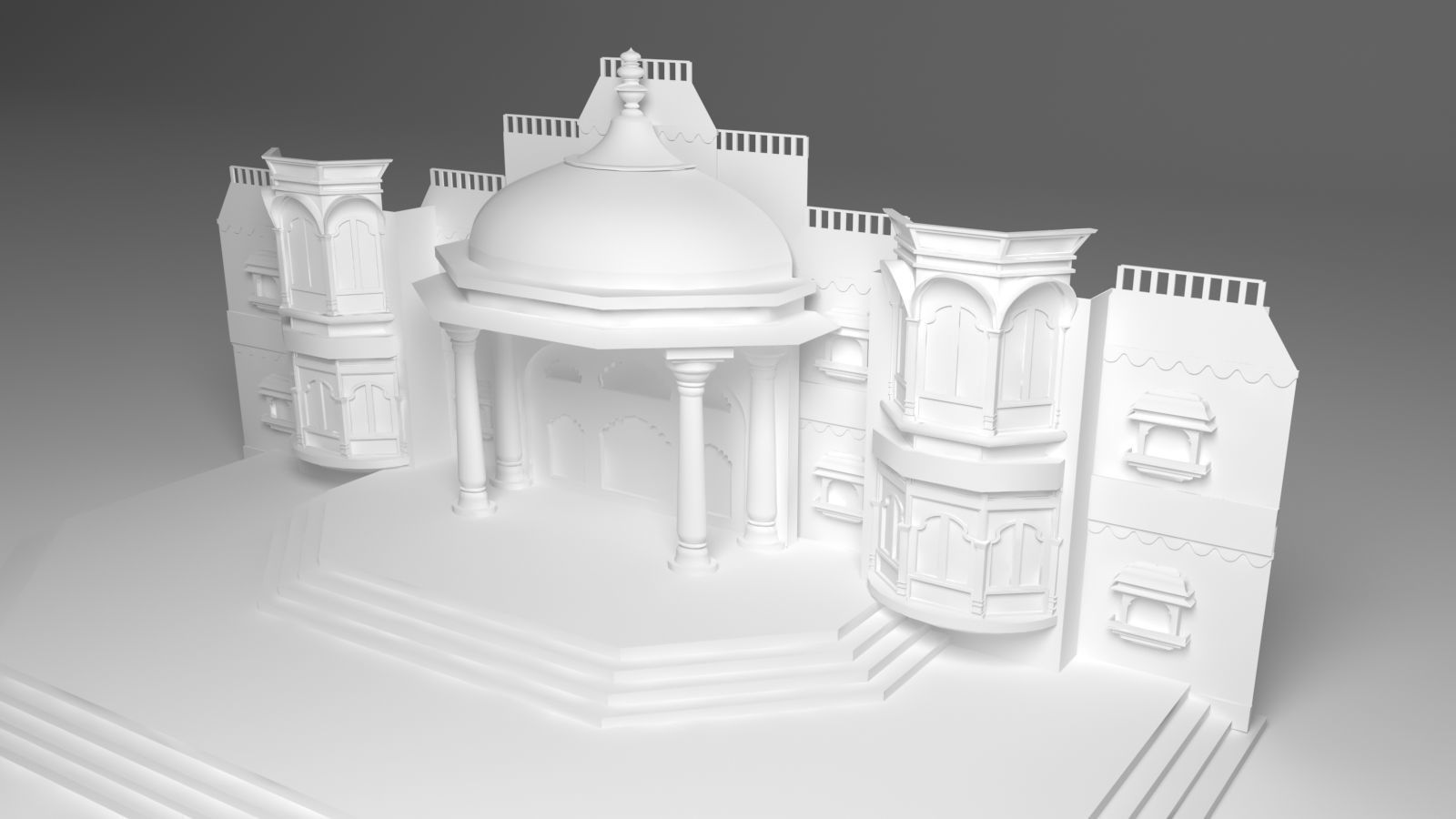 Indian Couple Stage 3D model_6