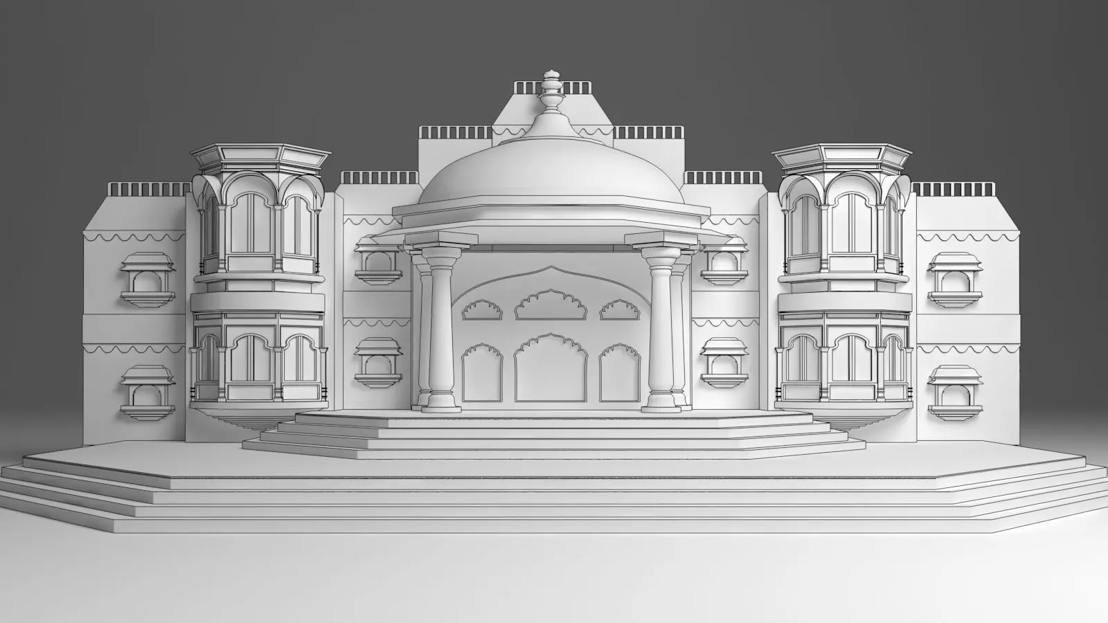 Indian Couple Stage 3D model_0