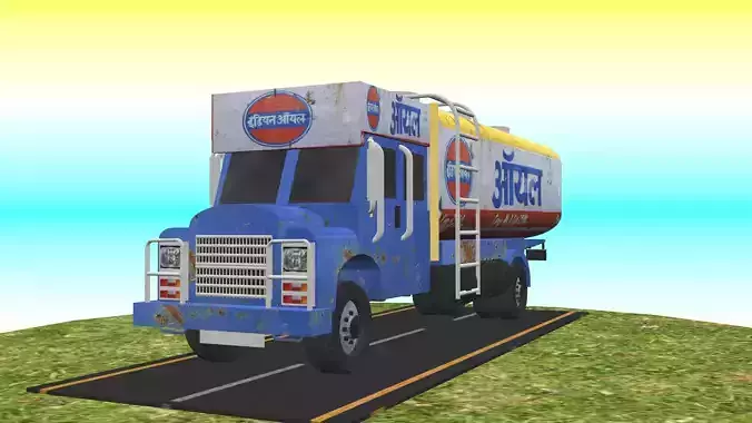 Indian Truck Model 7 Low-poly 3D model