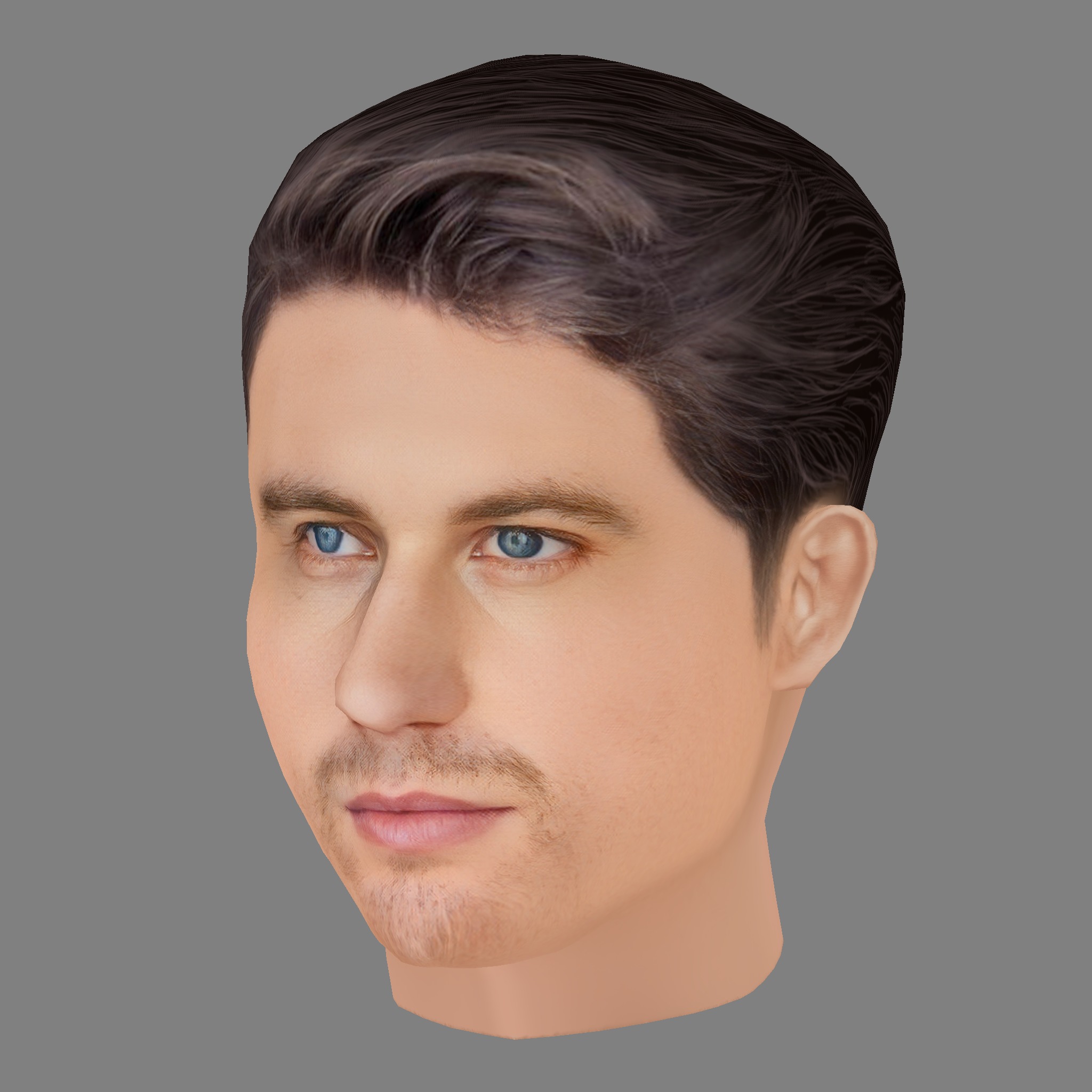 Matthew Luret Head - Low poly head for game Low-poly 3D model_1