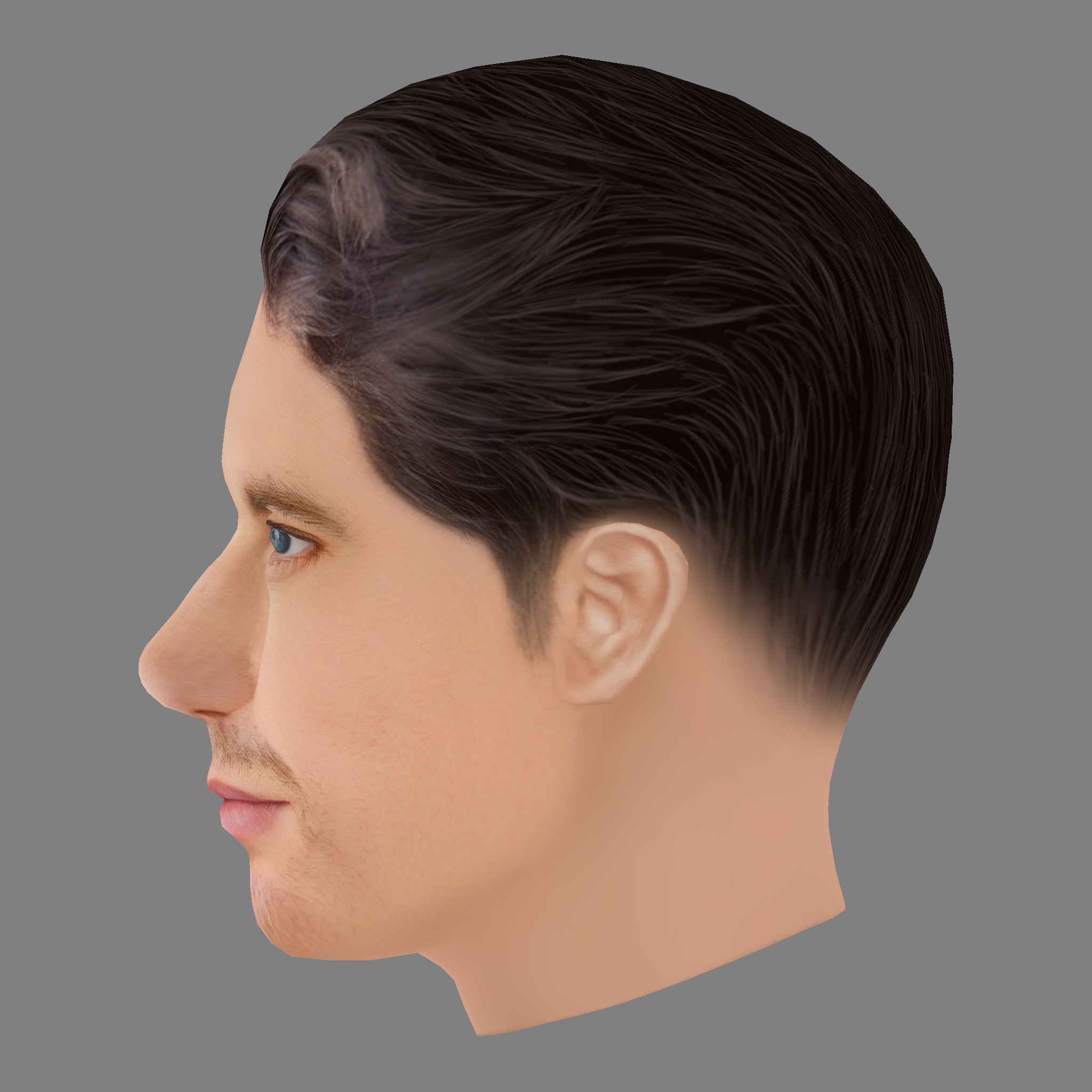 Matthew Luret Head - Low poly head for game Low-poly 3D model_2
