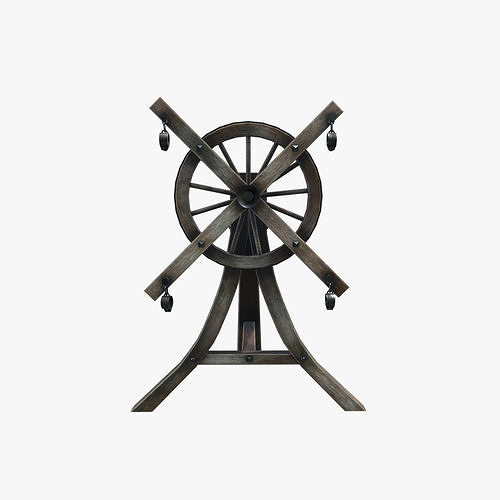 Medieval Torture Wheel Low-poly 3D model