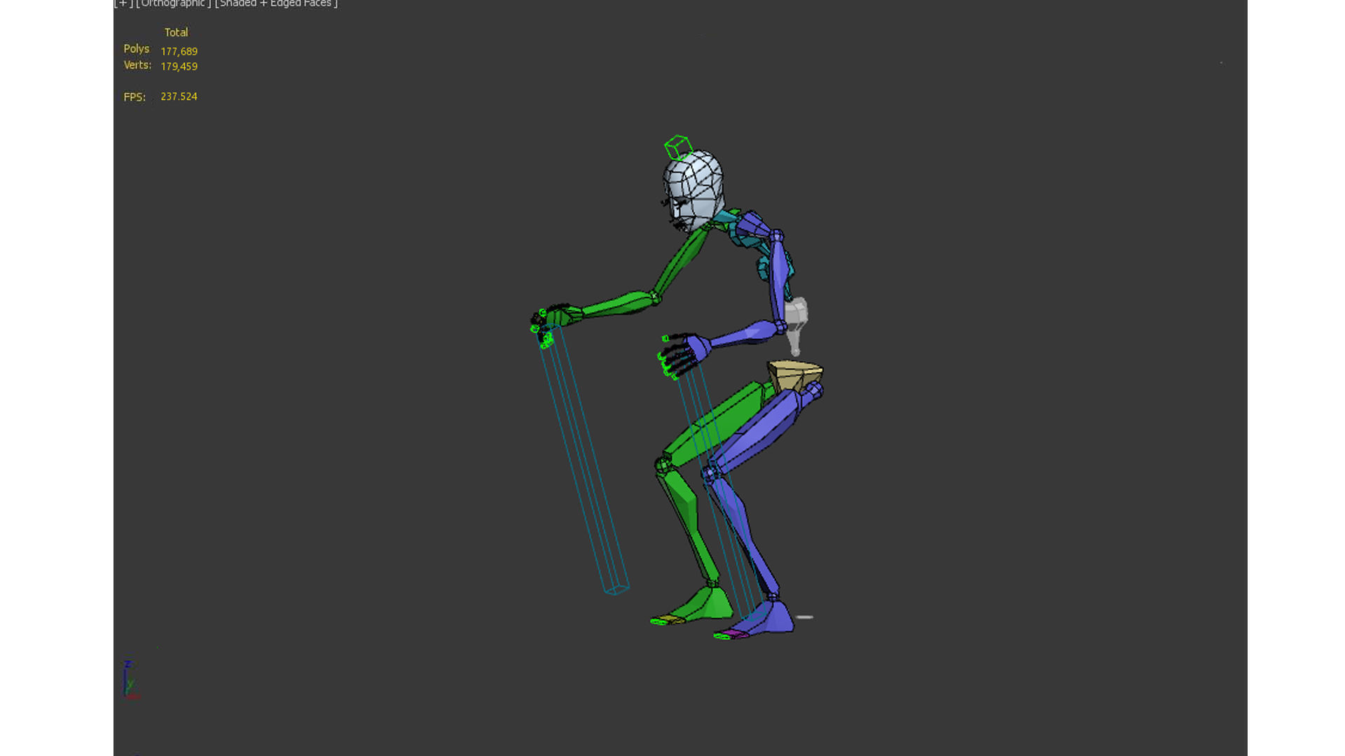 Skiing Actions  Low-poly 3D model_13