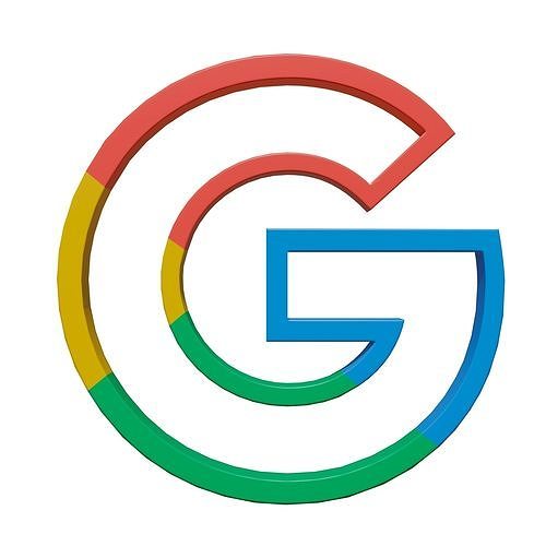 Google multicolor symbol Low-poly 3D model