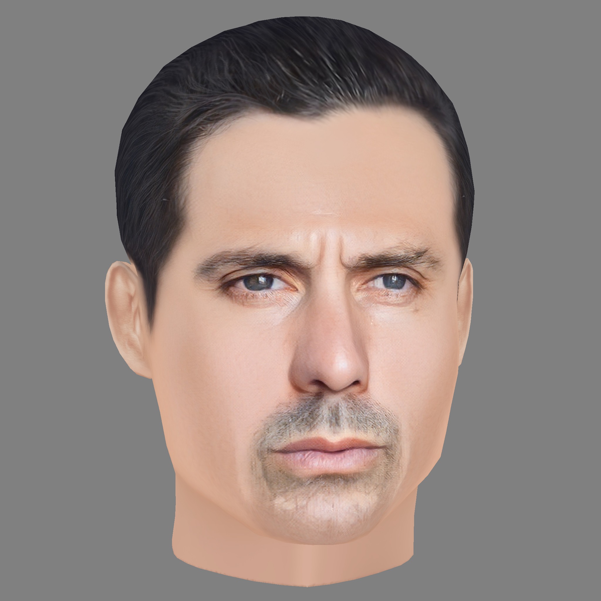 Olivier Raynal Head - Low poly head for game Low-poly 3D model_6