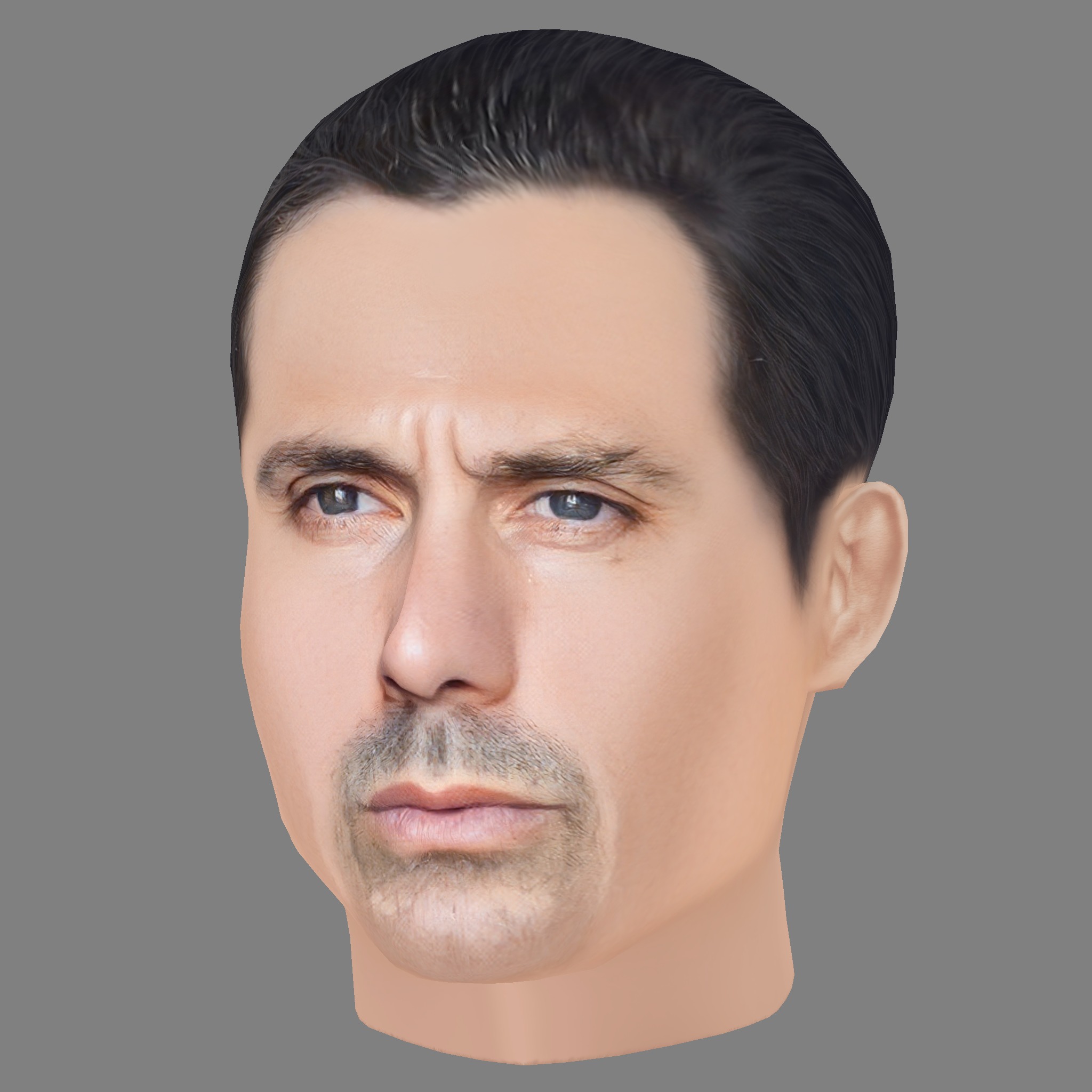 Olivier Raynal Head - Low poly head for game Low-poly 3D model_1