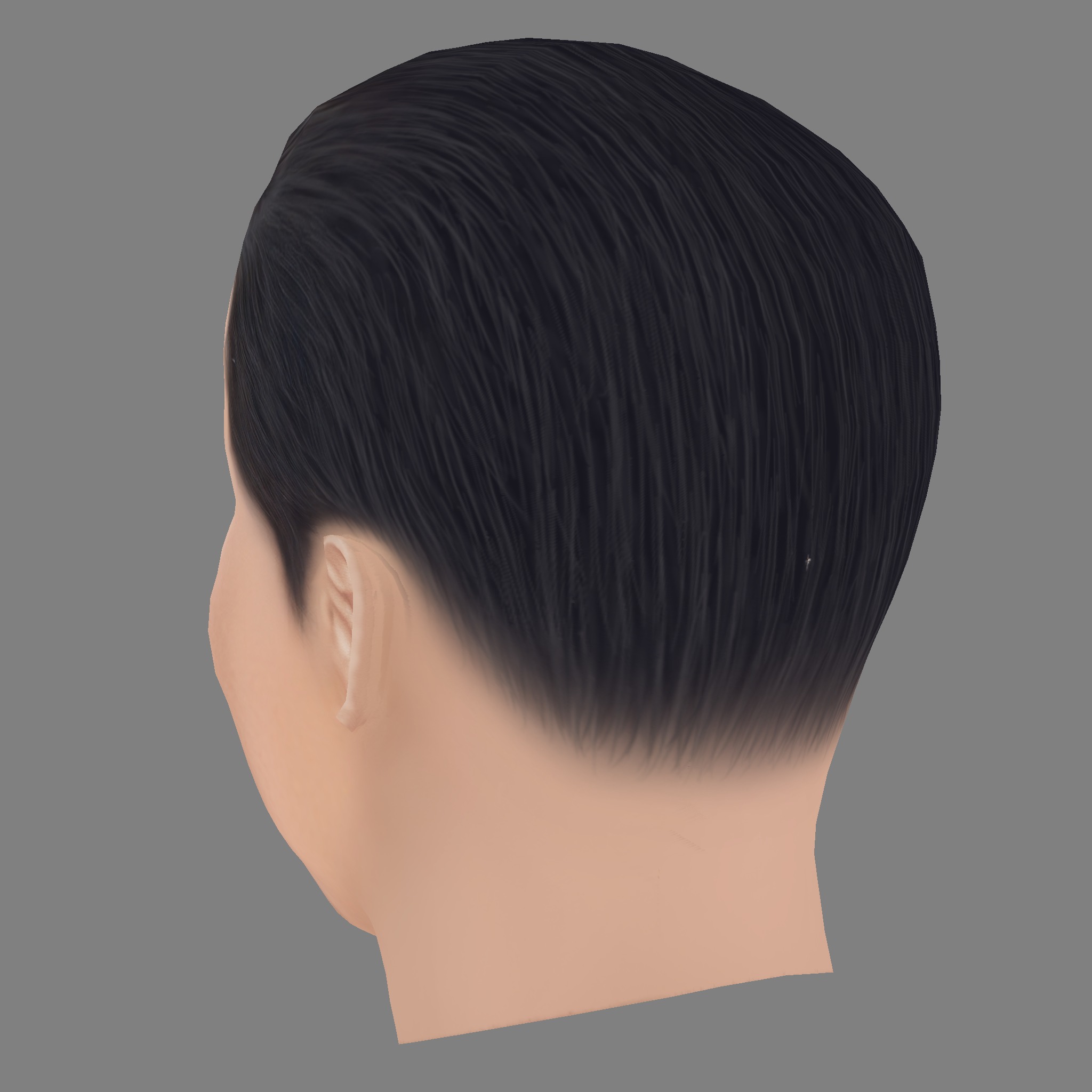 Olivier Raynal Head - Low poly head for game Low-poly 3D model_3