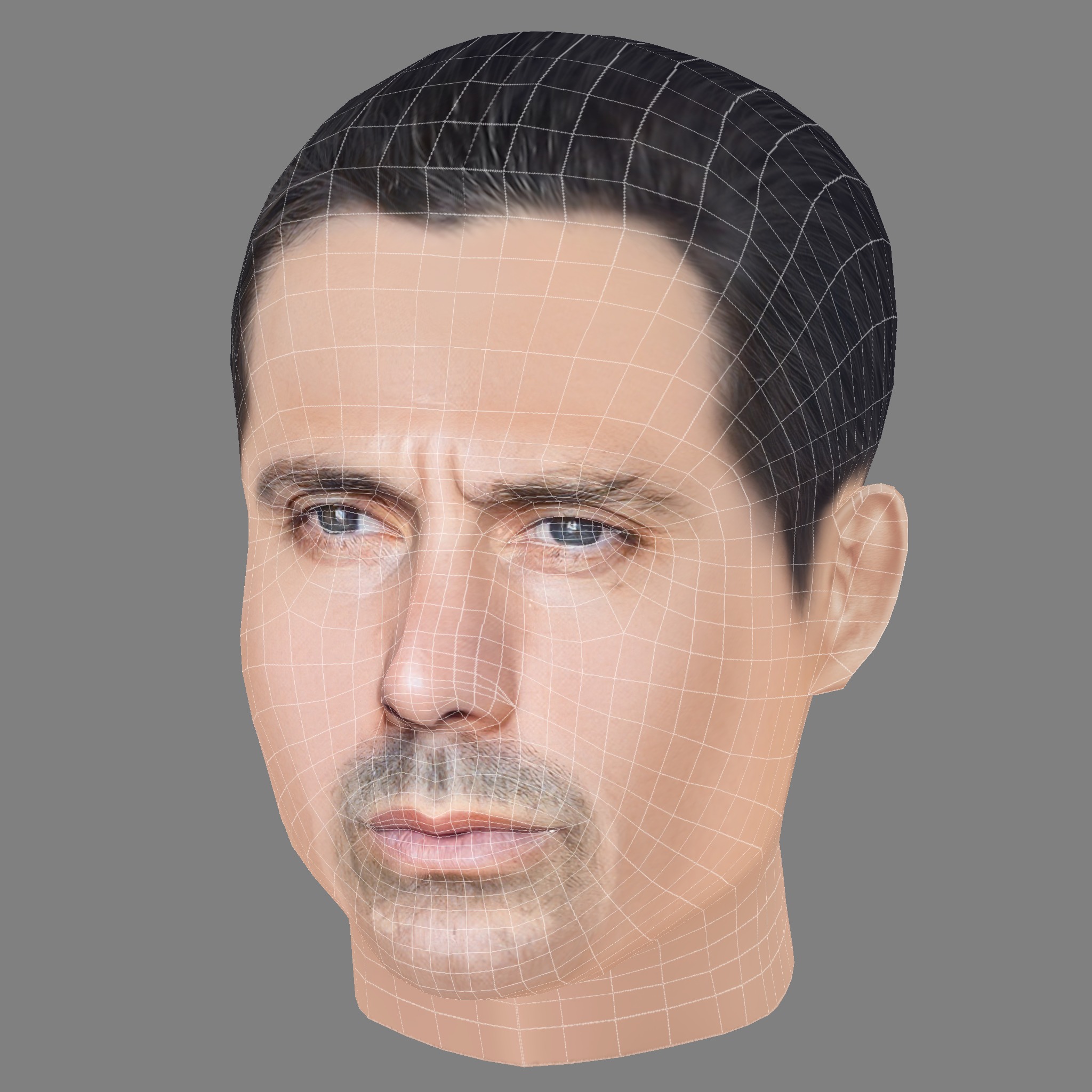 Olivier Raynal Head - Low poly head for game Low-poly 3D model_7